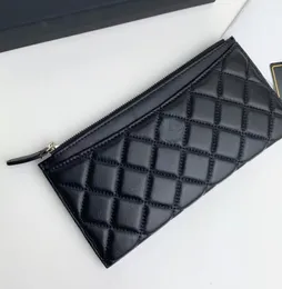 豪華な本物の革の長い財布クラシック女性デザイナー財布とハンドバッグブランドファッションビルフォールドキャビアレザークレジットカードホルダーマネークリップクラッチ2756