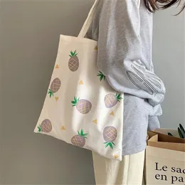 Einkaufstaschen Bag Art Canvas Harajuku Keine Reißverschluss Schulter weibliche Tasche Großkapazität Cartoon Boodschappentas Bolsa Sac Toile