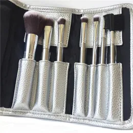 Deluxe Antibakterielles Make -up -Pinsel Set - 7 -Brushes Antibakterielles synthetisches Haar -Kit - Schönheitskosmetik -Blender -Werkzeuge 240524