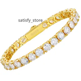 Etelleza Hot Selling Pulseras Fashion 18K Gold Plated 925 Sterling Silver VVS Moissanite Diamond Classic Tennis Bracelet