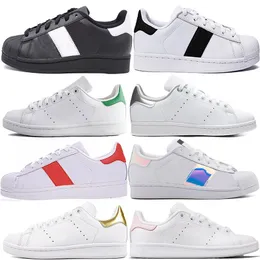 Designer Classic Stan Smith Superstars Casual Shoes Män Kvinnor Triple Black White Oreo Laser Golden Platform Sports Sneakers Flat Trainers Outdoor Sports Shoes