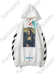 Off hoodies sweatshirts Mona Lisa Sweater jacket White Men039s and Women039s Print Pullover Hooded Loose Coat Hoodie fashion2047313