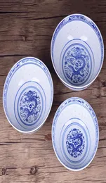 4556789 polegada de porcelana azul e branca tigela ramen tigela chinesa jingdezhen arroz cerâmico tigelas dragão padrão de mesa de mesa vintage6618122