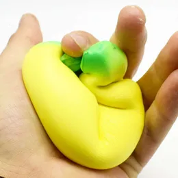 Anti-Stress-Bananenspielzeug langsam aufsteigender Jumbo Squishy Fruit Squeez Spielzeug lustiger Stressabbau Reduzieren