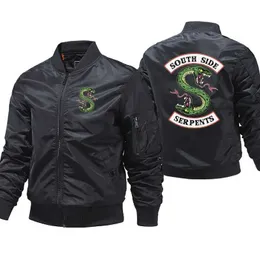 Jackets masculinos Riverdale Side Side Serpents Jacket Programa de TV masculina Menção Bomber Street Mens jaqueta de inverno 5xl Mens jaqueta à prova de vento Q240523