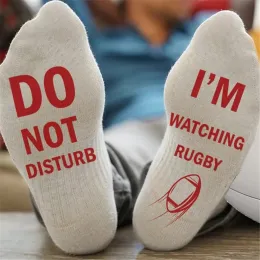 Yeni komik erkekler mutlu mektup orta tüp çorapları rahatsız etmeyin, Rugby 'Party Club Sport Sokken Dropship'i izliyorum