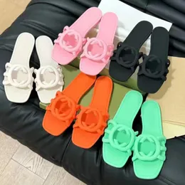 Designer Sandaler Kvinnor tofflor Sandalen Slides Sandale Flatform Sliders Shoes Bottom Flop Flops Summer Casual Beach Sandal Real Leather Best Quality With Box 10A