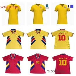 2024 Jerseys de futebol Romênia Marin Stanciu Olaru Cialdau Morutan Dragusin Tanase Home 94 Camisa Vintage Retro 1994 Hagi Football Shirts 24 25 Homem Kit Kids Kit