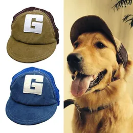 Hundebekleidung Baseballkappe mit Ohrlöchern Verstellbare Outdoor Weicher Sport atmungsaktiver Sonnenschutzhut und Accessoire für kleine große Hunde