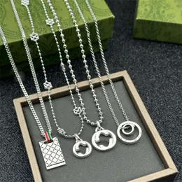 10A Pendant Necklaces Gu Jias New Necklace Dyed Black Double G Mens and Womens Interlocking Style Worn Out Casual and Handsome Couple Gift 24ss