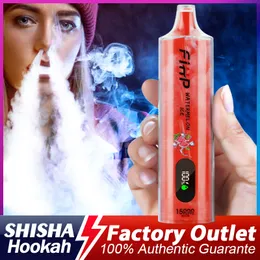 Оригинальный FIHP Shisha Holkah Puff 15000 12000 10000 Вейпов одноразовые затяжки 15K 12K 10K Vapers Перезаряжаемая батарея Puff Vaper Vaper Puffs Vape Dtl