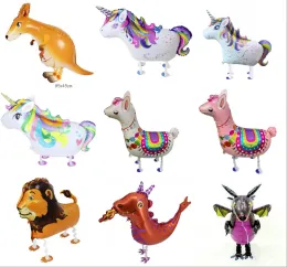 Yeni Unicorn Yürüyüş Balon Pet Balonları Doğum Günü Partisi Dekorasyon Etkinliği Malzemeleri Kanguru Alpaca Alüminyum Folyo Top Çocuklar Çocuklar İçin Hediyeler