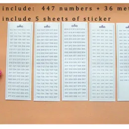 Oneroom Cross Stitch Floss Number Stickers DMC Number Sticker, Stickers med DMC 447 Numbers + 36 Metallic