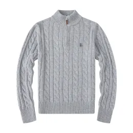 Sweater Sweater Sweeters Retro clássico de luxo de luxo masculino letra bordada no pescoço redondo suéter de malha de malha