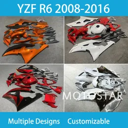 Nuovo YZFR6 dipinto dipinto 2008 2009 2010 2012 2012 2015-2016 Kit di carenatura completa motociclista 100% iniezione bodywork di cofano per Yamaha YZF R6 08-16 ABS Plastic Bodywork