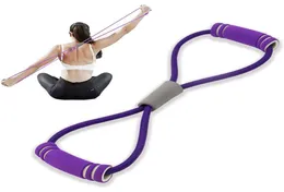 Przenośne rzeźbienie ciała oporności na jogę 8 słów ekspander klatki piersiowej ciągnij linę trening mięśni gumowa elastyczna elastyczna Ban3050717