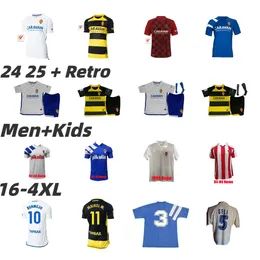 24 25 Real Zaragoza Fran Gamez Maglie da calcio Zapater Home Away Jersey Pombo Kagawa Shirt da calcio Guti Javi Ros Men Kids L. Suarez 92 93 94 95 Poyet Pardeza Nayim Higuera