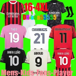23 24 25 25 Maglia Milans Giroud koszulki piłkarskie domek na wyjeździe 4th pulisic reijnders romagnoli rafa leao 2024 2025 Koszulki piłkarskie AC Fan Fan Men Men Kit Kit Kit Pełne zestawy