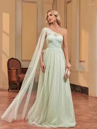 Party Dresses Lucyinlove Luxury Saudi Arabic Green Chiffon Evening Dress Cape Sleeves Applique Wedding Formal Prom For Women 2024 Gown