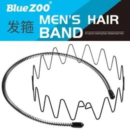 2024 Bluezoo Cross Border外国貿易男性と女性のオイルヘッド、バックヘッド、スポーツ目に見えないヘアバンド、大きな波の鉄のワイヤーループ、スポーツヘッドバンドの弾性