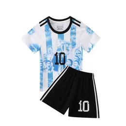 Jerseys Adult childrens clothing set football uniform boys and girls size 10 fan shirt training wear boys and childrens game set breathable Lei T240524