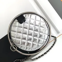 Borsa di design di qualità specchio da 12A UPGRAO Piccola borsa rotonda da donna in pelle d'argento sacca di lusso borse di lusso con fila con fila con scatola con scatola con scatola