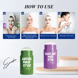Envisha Aubergine Mask Stick Green Tea Ansiktsmask Stick Face Cleaning Fuktande oljekontroll Purific Blackhead Acne Skin Care