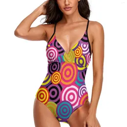 Círculos de banho femininos Círculos boêmios Prind Swimsuit Hippie Push Up Up Peceio Deep V Bathing Suits ROVATY TIROS DE TIROS Praia Desgaste