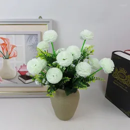 Kwiaty dekoracyjne 1 Bukiet Carnation 7heads No Fade Artificial Flower Silk Forever for Home Party Wedding Decor