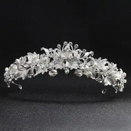 Abend Party Accessoires Marke Silber handgefertigt Neue Braut Hochzeit Kristall Strasshaar Stirnband Kopfbedeckung Crown Tiara Prom Pageant 203o