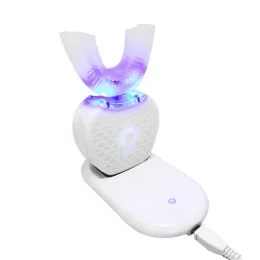 Новые 360 градусов Интеллектуальные автоматические звуковые электрические зубные щетки USB Перезаряжаемая ультразвуковая U -форма 4 режима Timer Blue Light