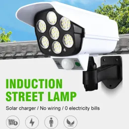 Simulazione ad alta simulazione Light Solar Moving Sensore Dummy Camera Spotlight Waterproof Wall Street Lamps Home Garden Street Light