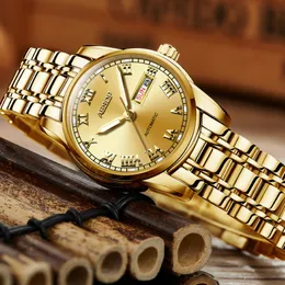 Aesop Gold Luxury Watch Women Japan Ruch Ruch Mechanical Automatyczne zegarek damskie stal nierdzewna Złota Zegar Kobiet 274N 274N