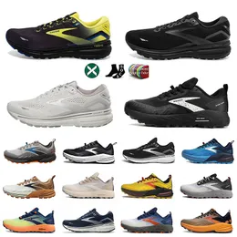 2024 Neues Designer Casual 9 Running for Women Herren Cascadia 17 Ghost 15 Brooks Running Shoes Tempo Outdoors Schwarze weiße gelbe Turnschuhe