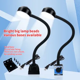 WJT LED Machine Tool Light 12W 110-220V 24-36V Flexível L40CM GOOSENECK CLIP Lâmpada de base magnética Industrial Luz de garagem Industrial
