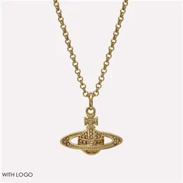 Vivienen Westwoods Designer New Viviane Higher VersionWestern Empress Dowagers Classic Saturn Chain Planet Pendant Necklace with n