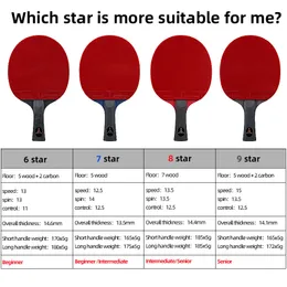 Tibhar Table Tennis Racket 6 7 8 Star Sticky Rubber Pimples-In Ping Pong Rackets Hight Quality Blade Original Tibhar Racket Bat