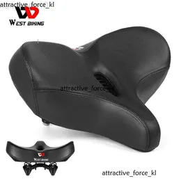 Bike Saddles WEST BIKING Extra Wide MTB Bicycle Saddle Comfortable Thick Foam Shock Absorbtion Commuter Bike Seat E-Bike Cycling Cushion 379