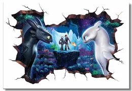 Özel Baskı Duvarı Dururu Nasıl Dragon 3 Poster Httyd 3D Duvar Etiketi Dişsiz Duvar Kağıdı Yemek Odası Çıkartmaları 08666593460