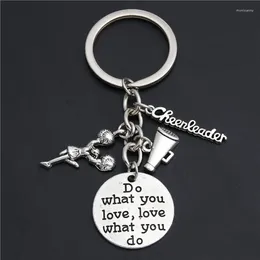 Keychains 1pc Cheerleader Schlüsselbund Jubelteam Charme Keyring Teenager Geschenk KeychainsLanyards Drop Schmuck E2034