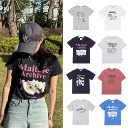 Waikei Three Dog Short Sleeve Women T-Shirt Designer by Kim Yee Lin Same Summer Cotton Loos