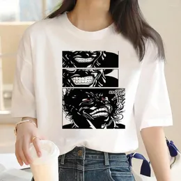 Женские футболки T Yujiro Hanma Baki Tshirt Женская уличная одежда Tee Girl 2000 -х