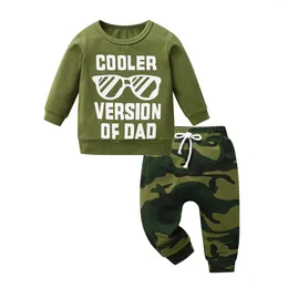 Clothing Sets Toddler Baby Boys Casual Clothes Set Letters Printed Cotton Long Sleeve Sweatshirt Camo Pants Two Piece Outfit For