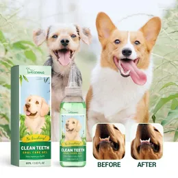 Abbigliamento per cani 60 ml Gel di cura dentale per cani e gatti Rimuovere i tartari Promuovi gengive sane denti da pet pulizia del respiro ridotto B03E B03E