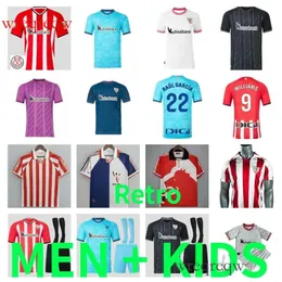 95 97 98 Retro Bilbao Club Soccer Jerseys 23 24 Clubes atléticos Kit Kit Futbol Futbol Camisa de futebol 2023 Home Away Goalkeeper Maglia Calcio Neves Podence Raul