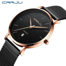 Men's Wrist Watches Luxury Brand CRRJU Mens Quartz Watches Men Business Male Clock Gentleman Casual Fashion Wrist Watch 256x