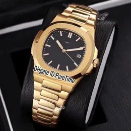 Novo clássico 5711 18K Dial de textura preta amarela de ouro 40mm A2813 Automático relógios esportivos de aço inoxidável