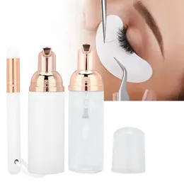 60 ml tomma flaskor Eyelash ympning skummande rengöringsborste pensel ögon fransar förlängning makeup remover mjuk kraftfulla ögonfransar rengöringsmedel