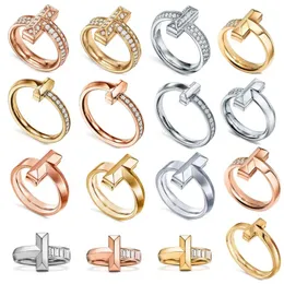 Nowy luksusowy projektant Pierścień Ring Pierścienie 925 Srebrny pierścień Diamentowy List Women Wedding Pierścień Moda Klasyczny prezent Valentine Anniversary Gift