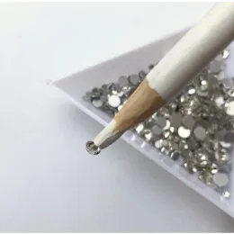10 adet tırnak sanat araçları rhinestones taşlar toplama kristal dotting alet balmumu kalem ahşap kalem seçici rhinestones tırnak sanat dekorasyon